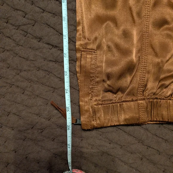 Satin Cargo Joggers in Chocolate Brown - Picture 11 of 11